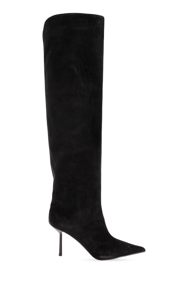 Suede heeled knee boots 