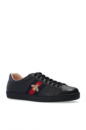 Gucci script Bee-embroidered sneakers