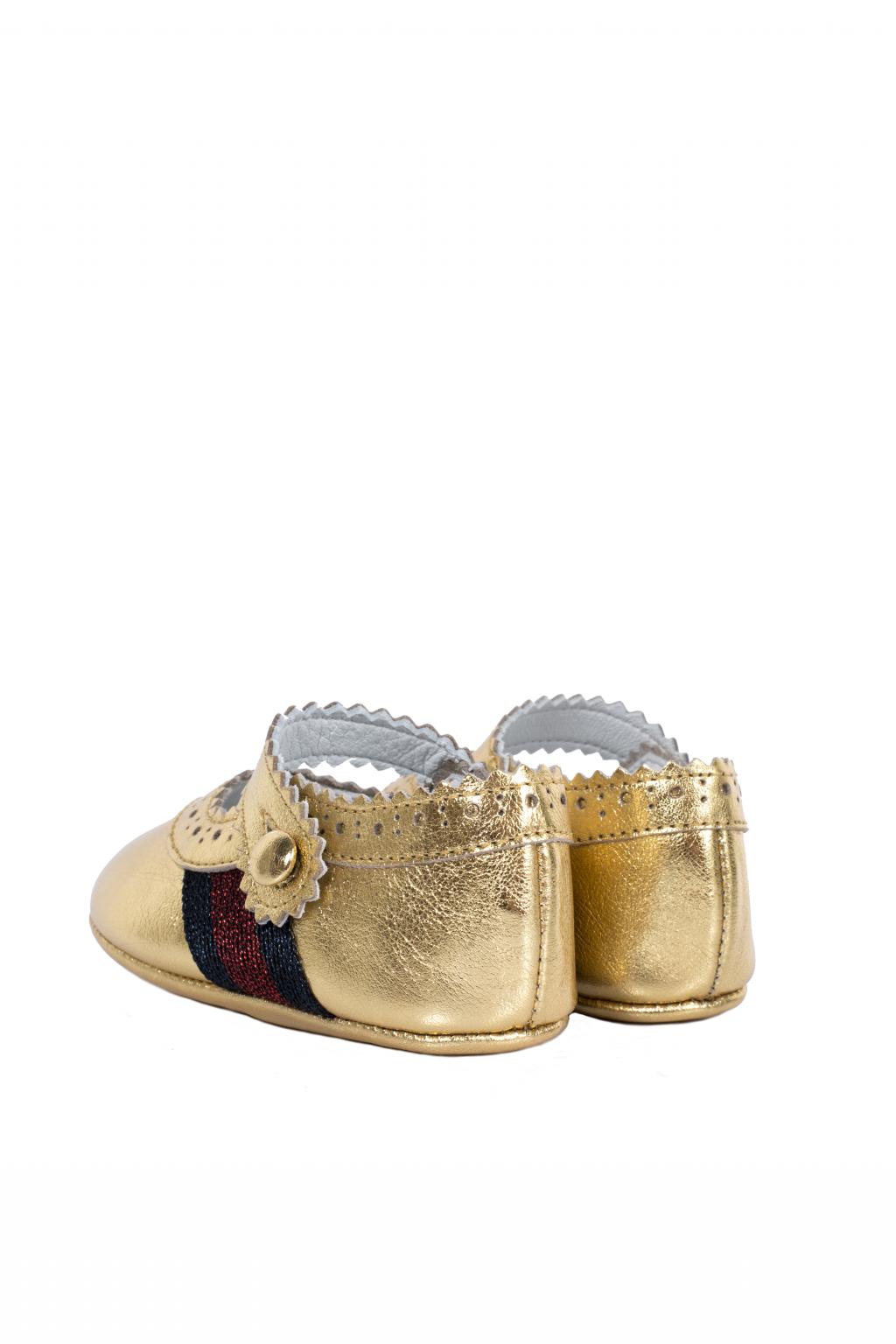 gold gucci baby shoes