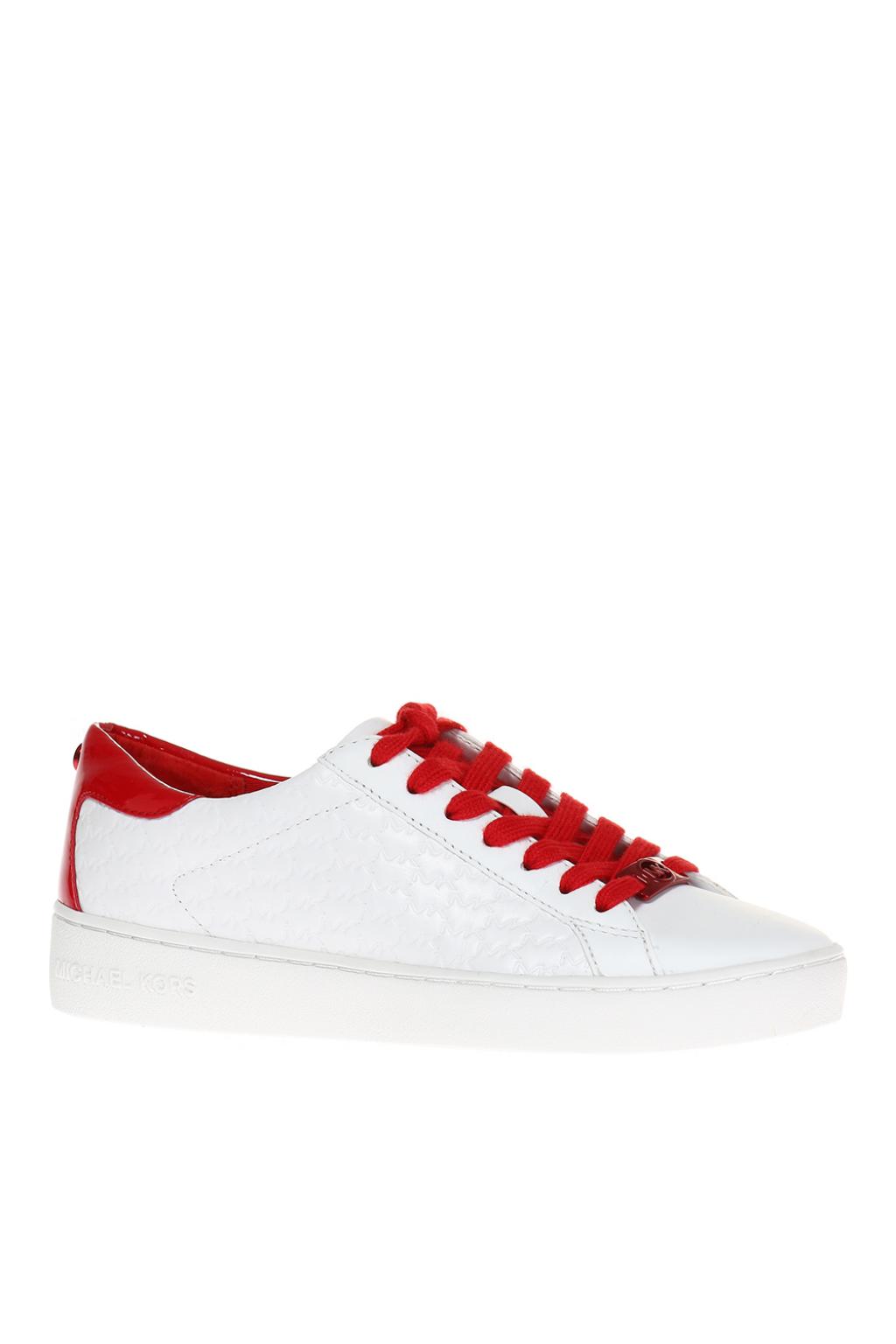 michael kors white and red sneakers
