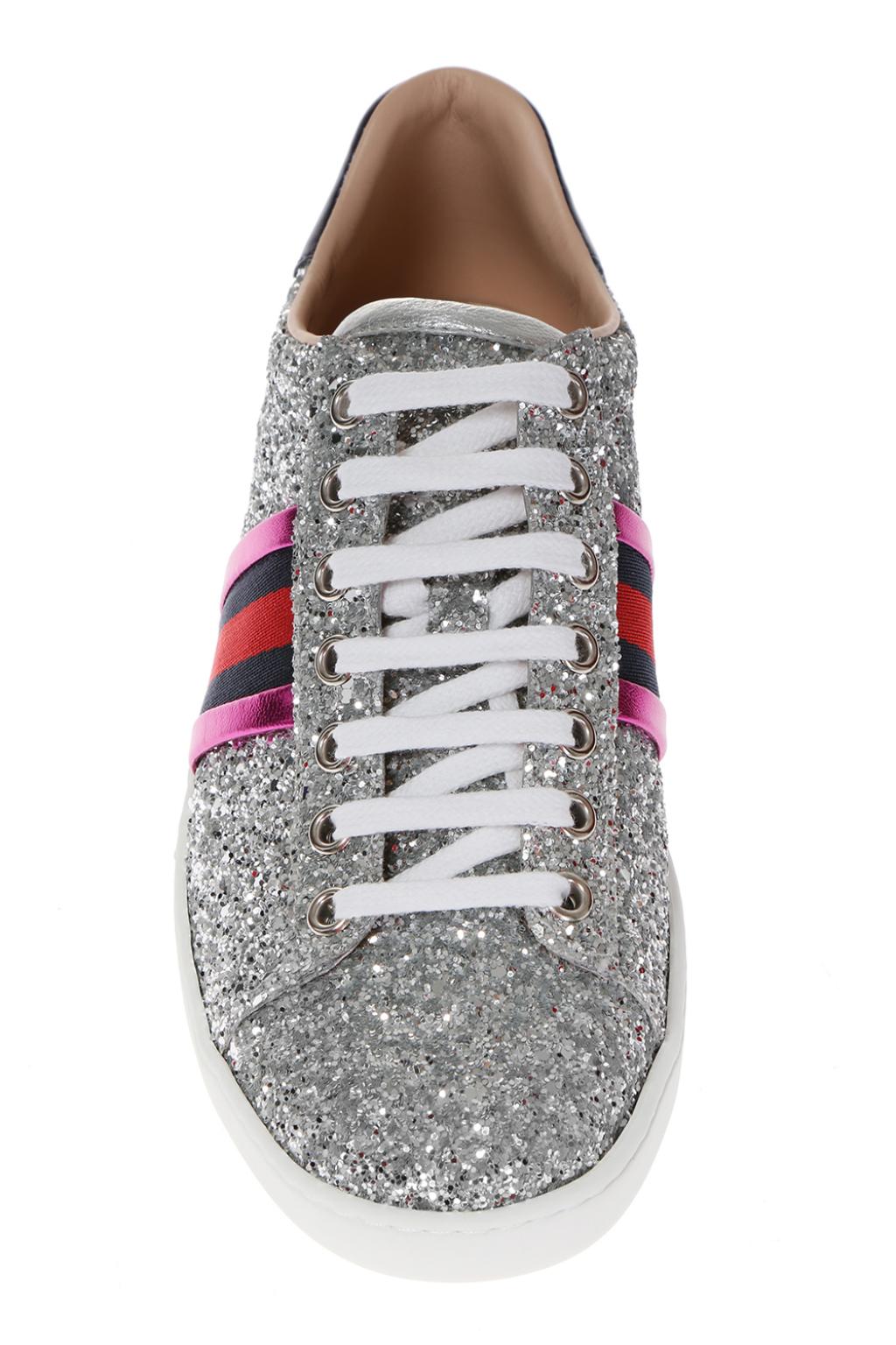gucci ace glitter sneakers pink