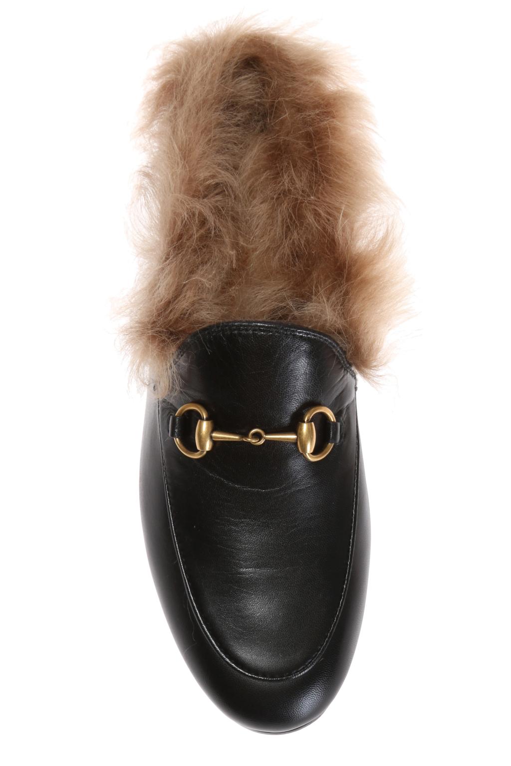 gucci jordaan fur loafer
