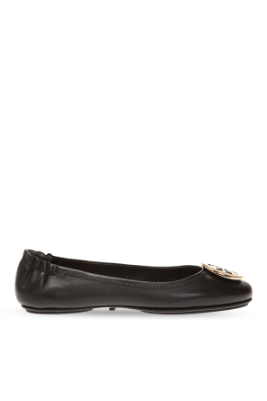 Leather ballet flats with logo