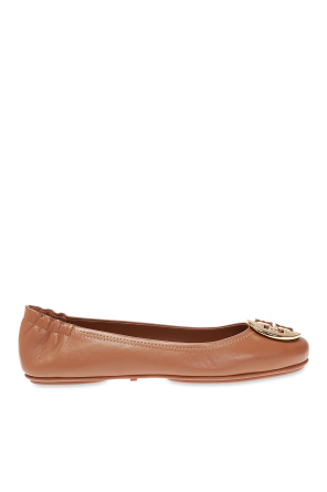 Leather ballet flats with logo