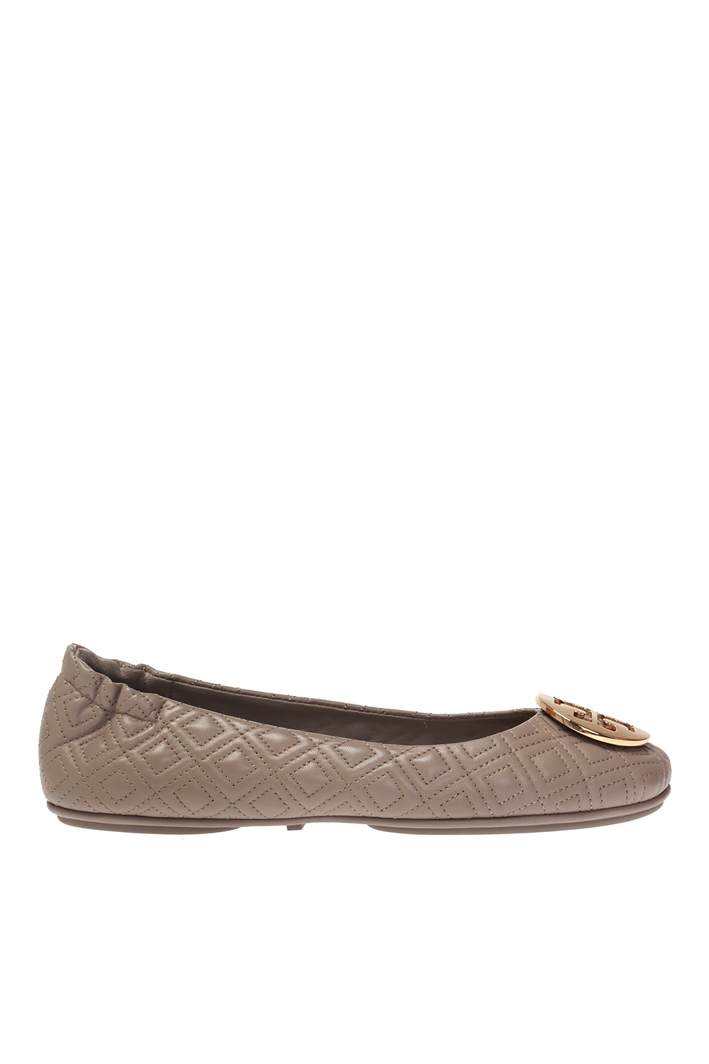 Beige Leather ballet flats with logo Tory Burch - Vitkac France
