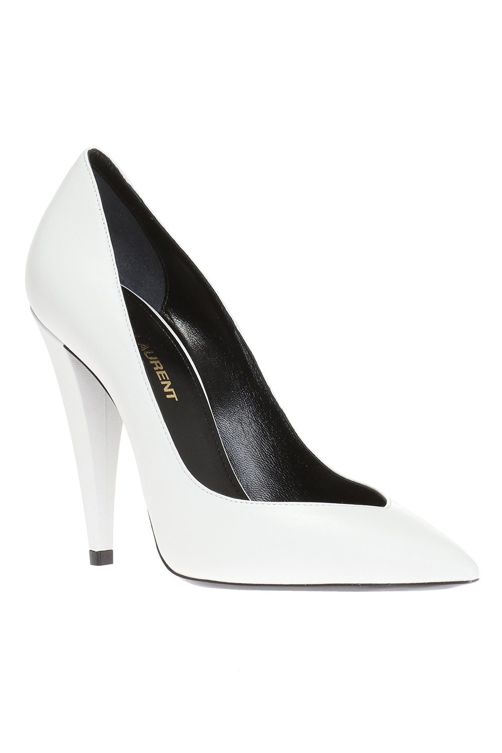 saint laurent white pumps