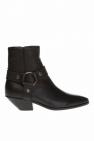 Saint Laurent BLACK 'West Harness' ankle boots with straps