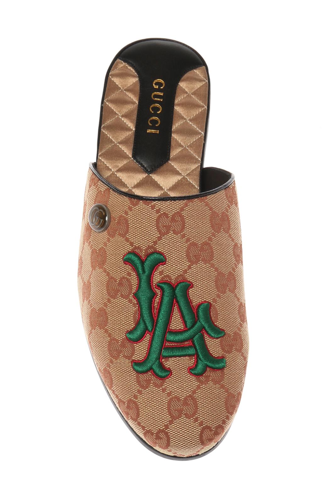 Gucci, Shoes, Authentic Gucci New York Yankees Supreme Canvas Mules 45