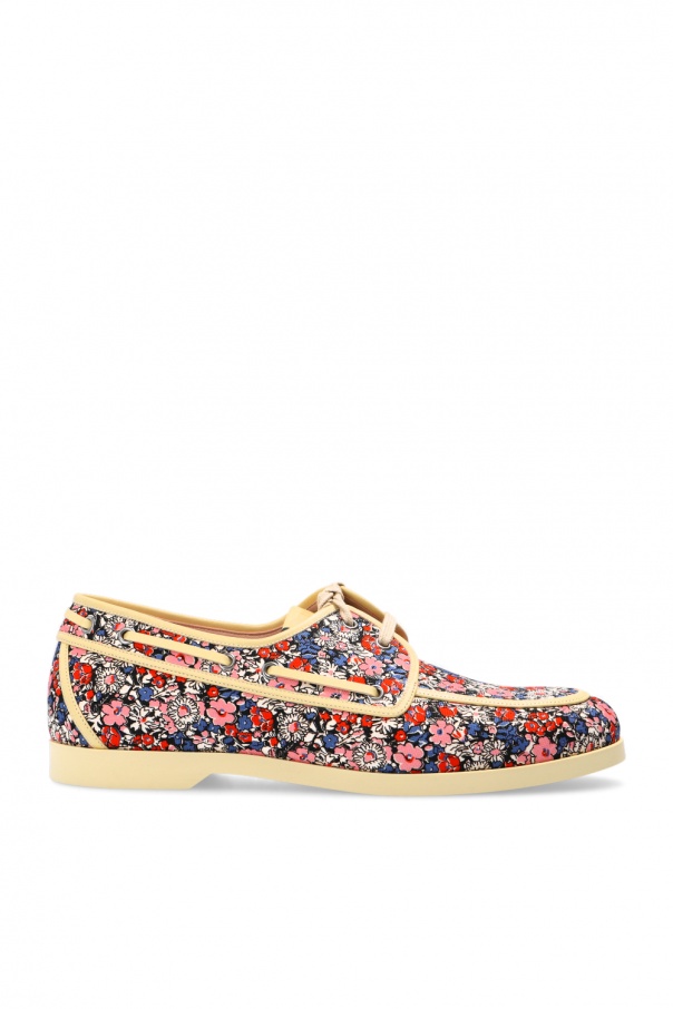 Gucci Floral-printed boat shoes