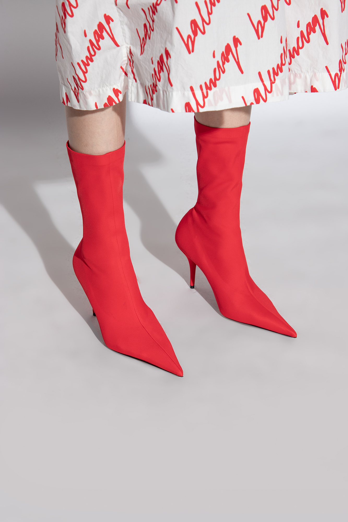 Red 'Knife' heeled ankle boots Balenciaga - Vitkac HK