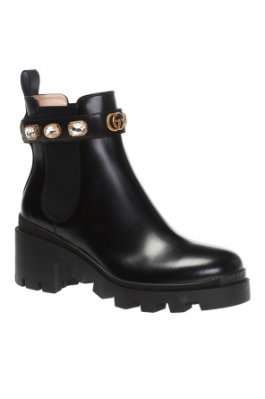 Gucci Crystal-embellished heeled ankle boots