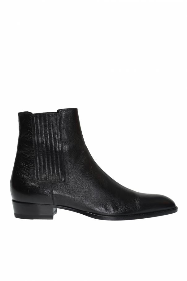 saint laurent wyatt leather chelsea boots