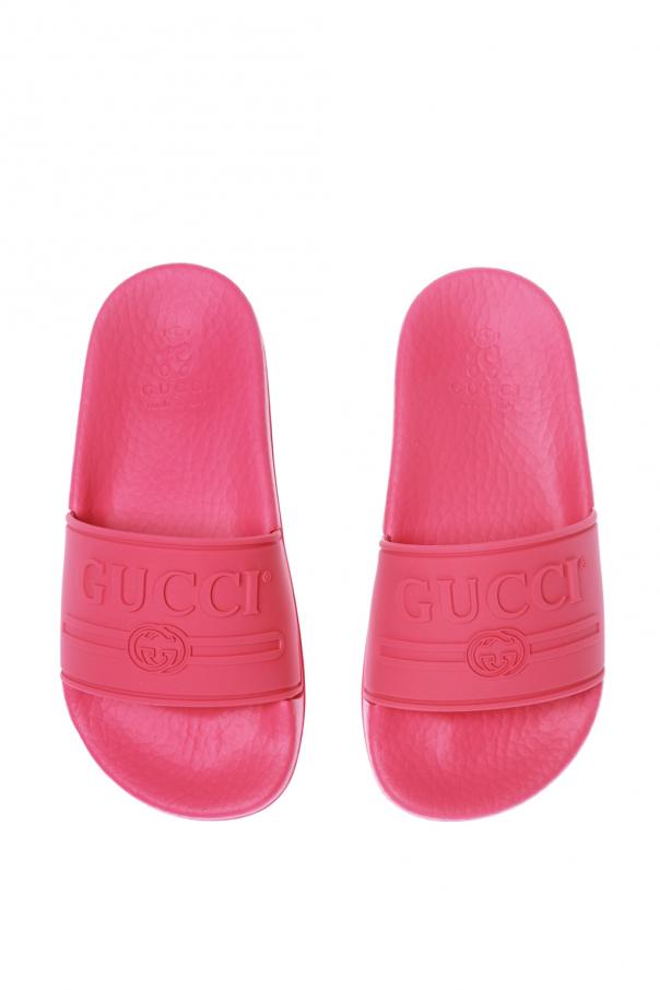 Pink Rubber flip-flops with a convex logo Gucci Kids - Vitkac Germany