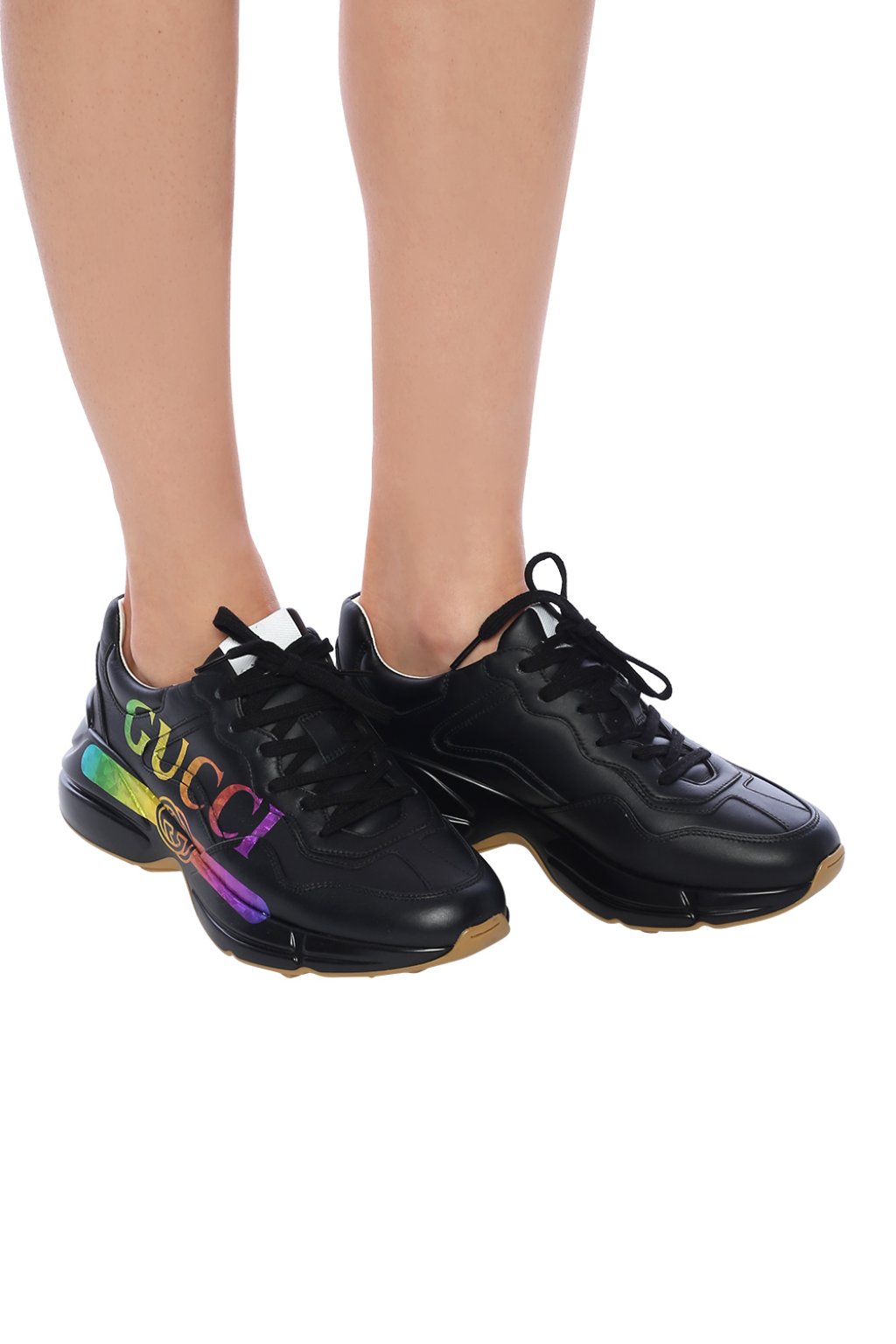 gucci rhyton sneakers black