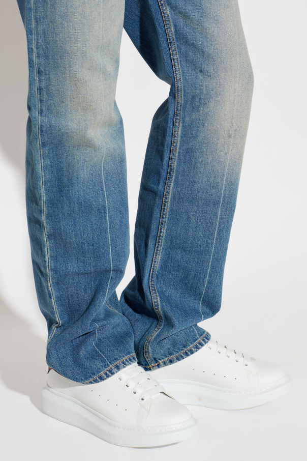 Alexander McQueen Leather sport shoes with logo