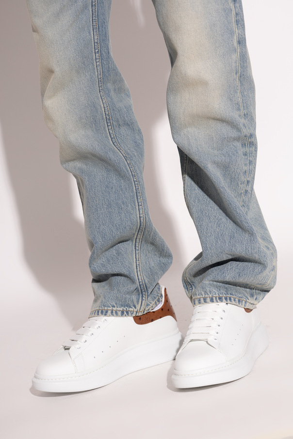Alexander McQueen Kožené športové topánky s logom