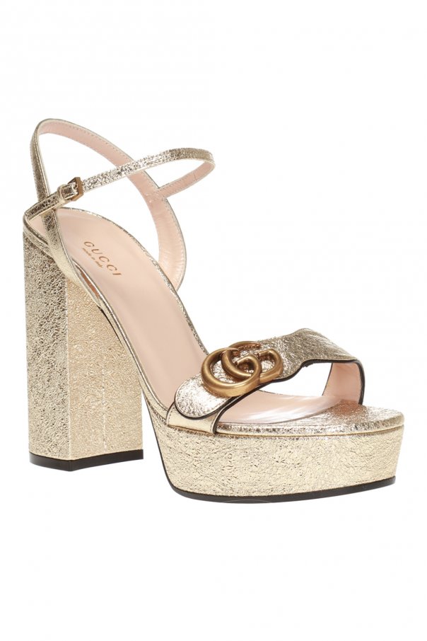 Gold Branded platform sandals Gucci - Vitkac TW
