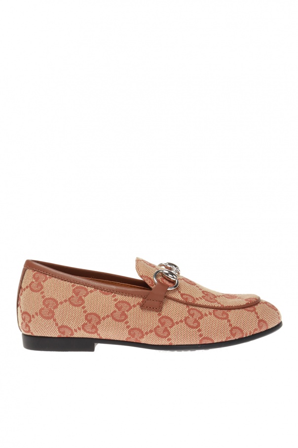 Gucci Kids floral-print strap ballerina shoes