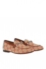 Gucci Kids floral-print strap ballerina shoes
