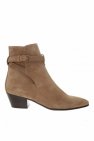 Saint Laurent BROWN 'West Jodhpur' heeled suede ankle boots