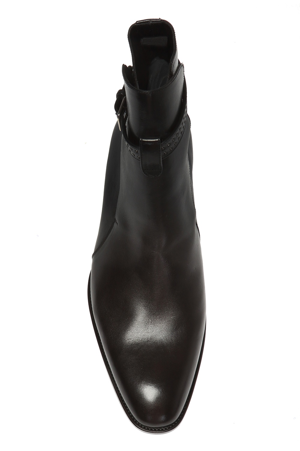 SAINT LAURENT - Wyatt Patent-Leather Chelsea Boots - Black Saint