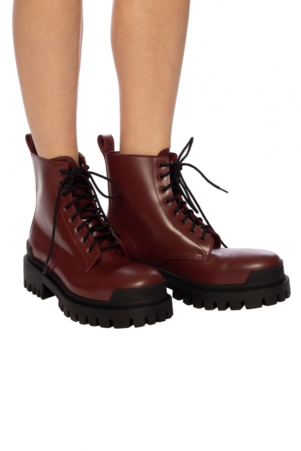balenciaga burgundy boots