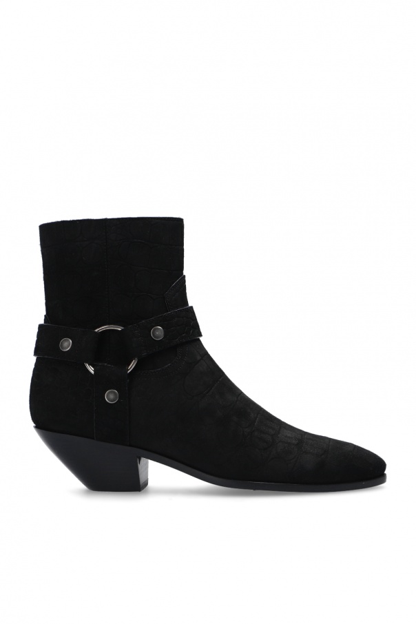 Saint Laurent ‘West’ suede heeled ankle boots