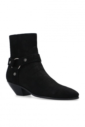 Saint Laurent ‘West’ suede heeled ankle boots