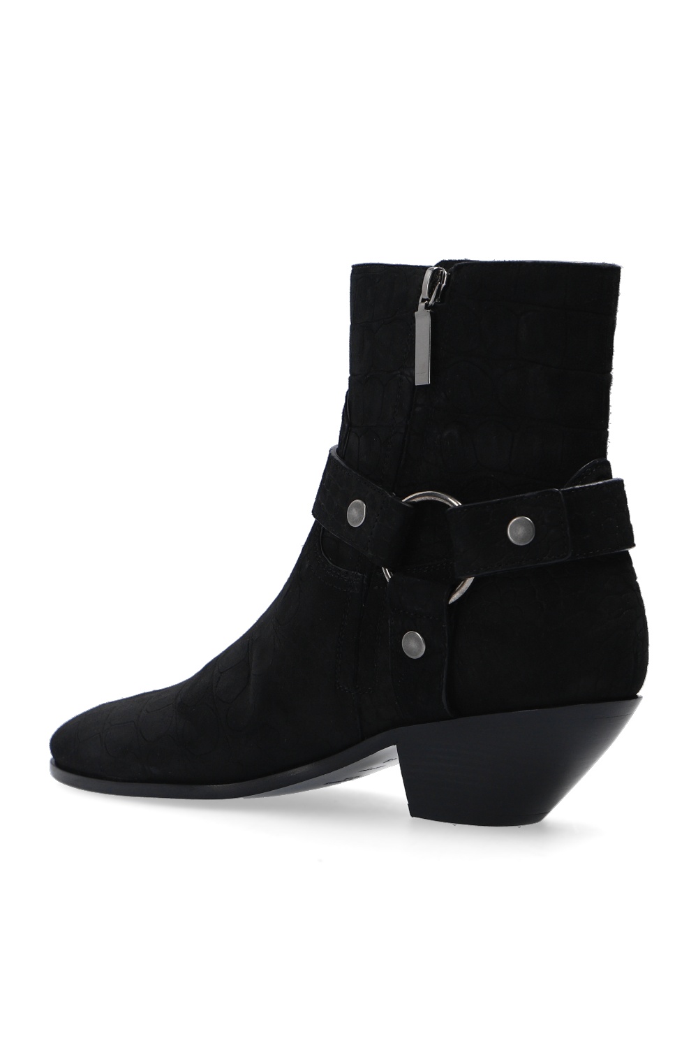 Saint Laurent ‘West’ suede heeled ankle boots