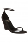 Saint Laurent BLACK 'Lila' wedge sandals