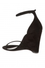 Saint Laurent BLACK 'Lila' wedge sandals