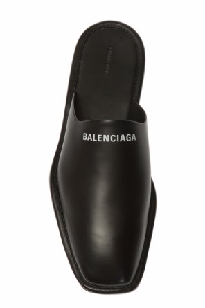 Balenciaga Leather slides with logo