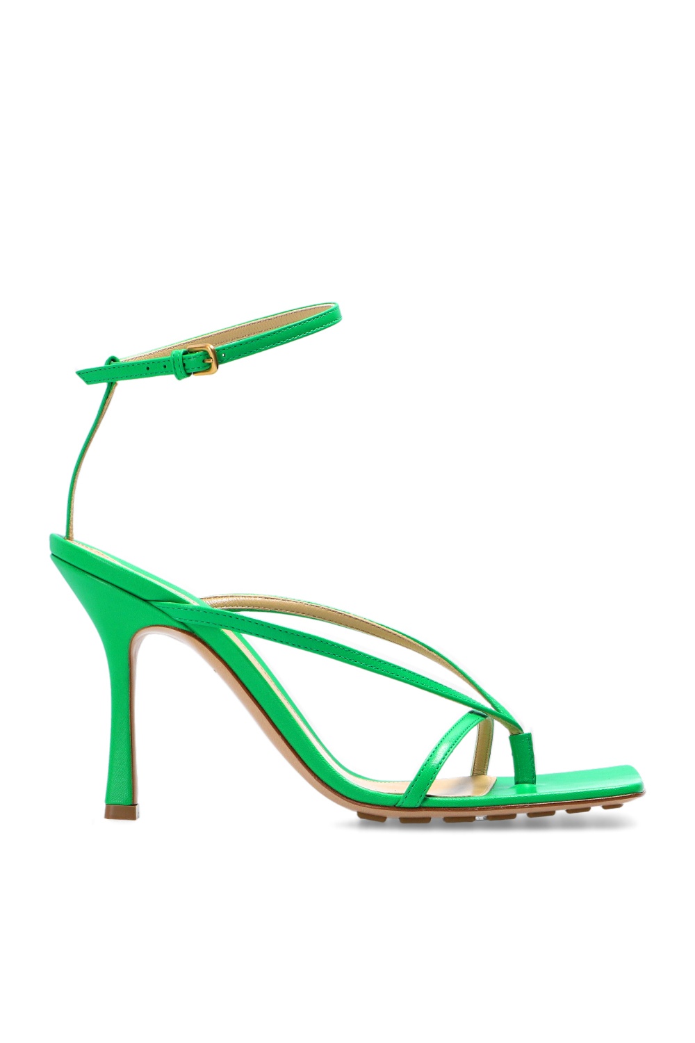 bottega veneta green stretch sandals