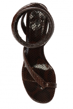 Bottega Veneta Brown Python Spiral Sandals