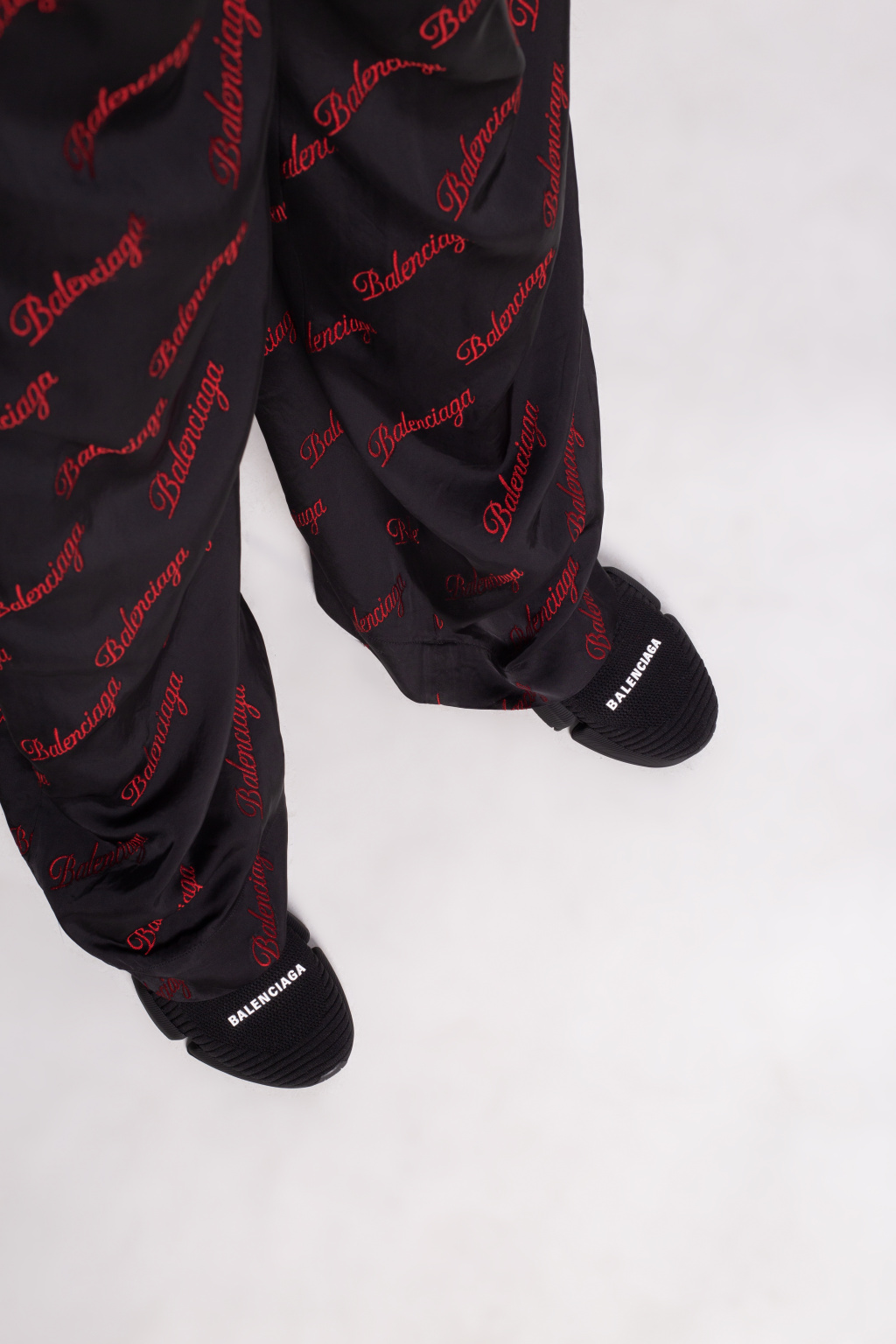 Balenciaga Men's Speed 2.0 Sneakers - Red Black - Size 7