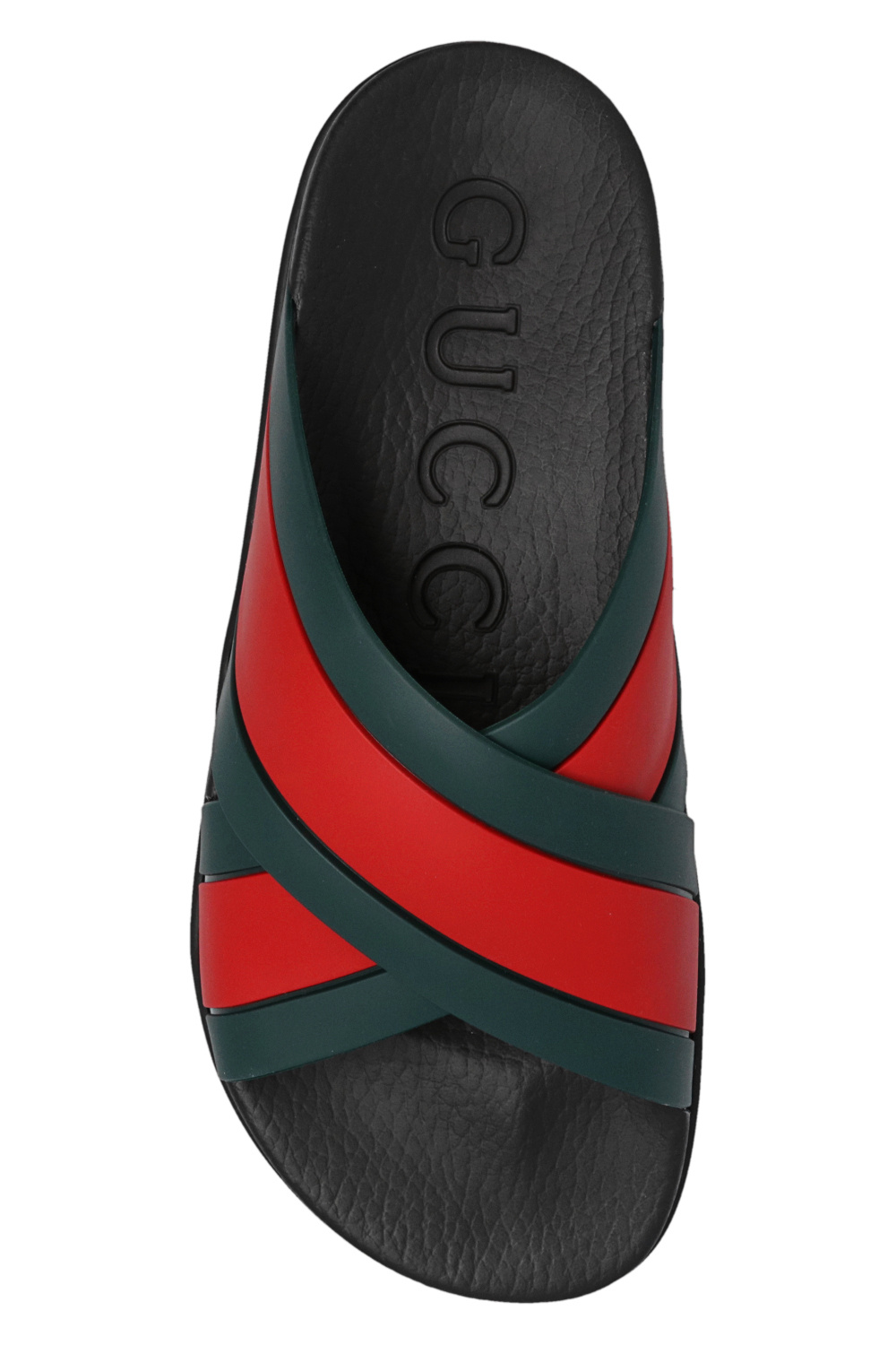 Striped Web Slide Sandals in Black - Gucci