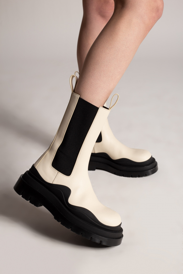 bottega Intrecciato-embossed Veneta ‘The Tire’ platform Chelsea boots