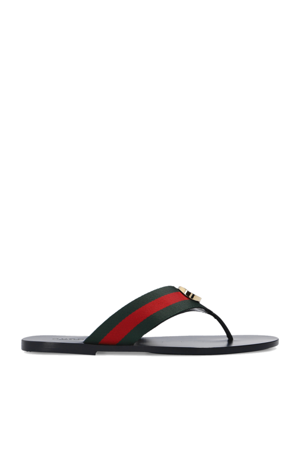 Gucci Web stripe flip-flops