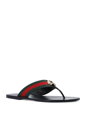 Gucci Web stripe flip-flops