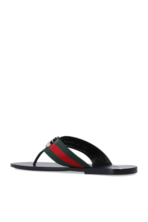 Gucci Web stripe flip-flops