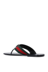 Gucci BLACK Web stripe flip-flops