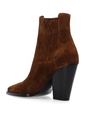 Saint Laurent ‘Theo’ suede heeled ankle boots