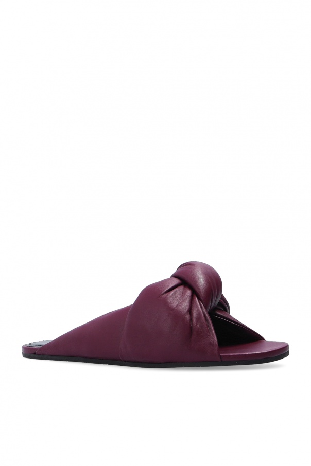 BALENCIAGA DRAPY FLAT LEATHER SANDALS | STZ Fashion Group