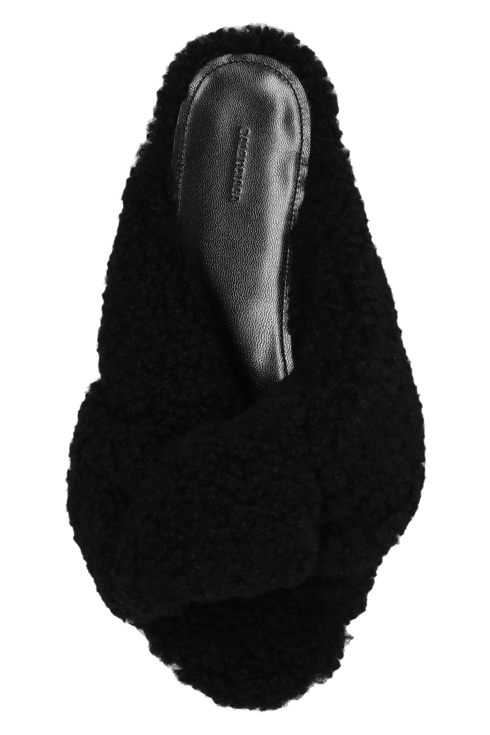 Balenciaga ‘Drapy’ faux fur slides