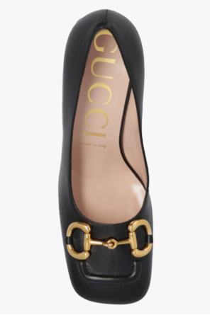 gucci ribbed Leather pumps