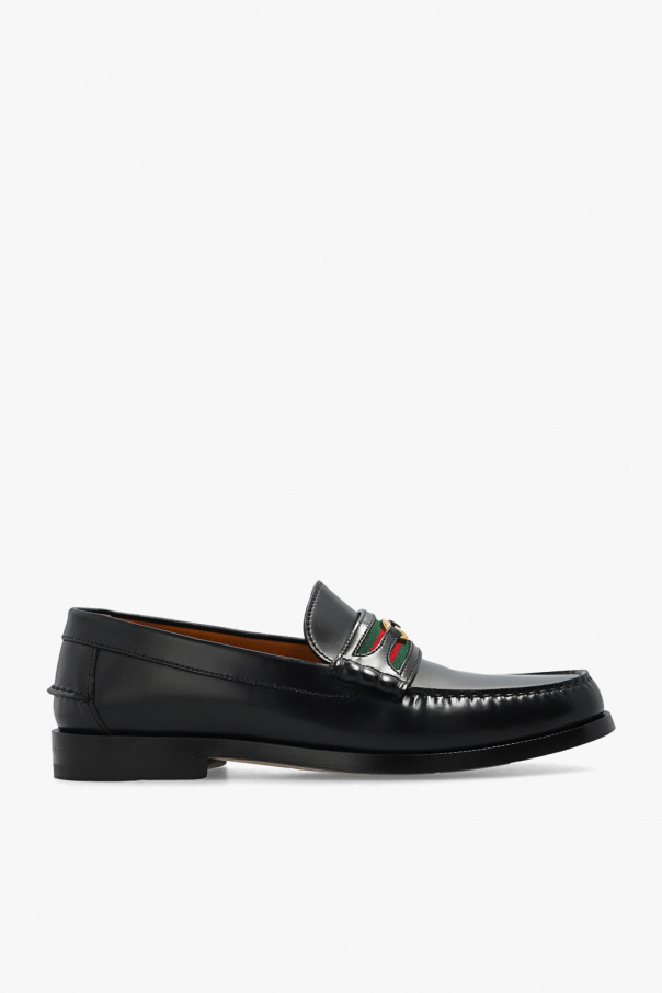 gucci hearts Leather loafers
