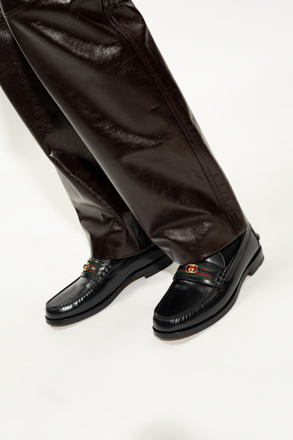 gucci hearts Leather loafers