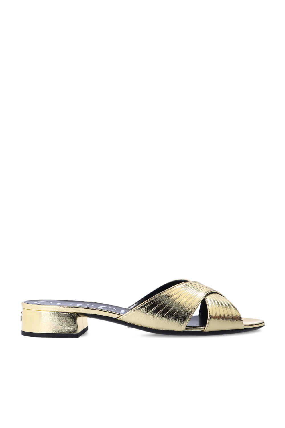 gucci leather slides womens