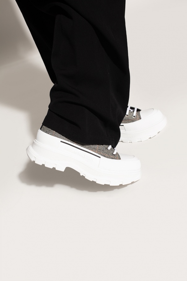Alexander McQueen Oversized White Blue Croc Sneakers Women size 41.5 11.5