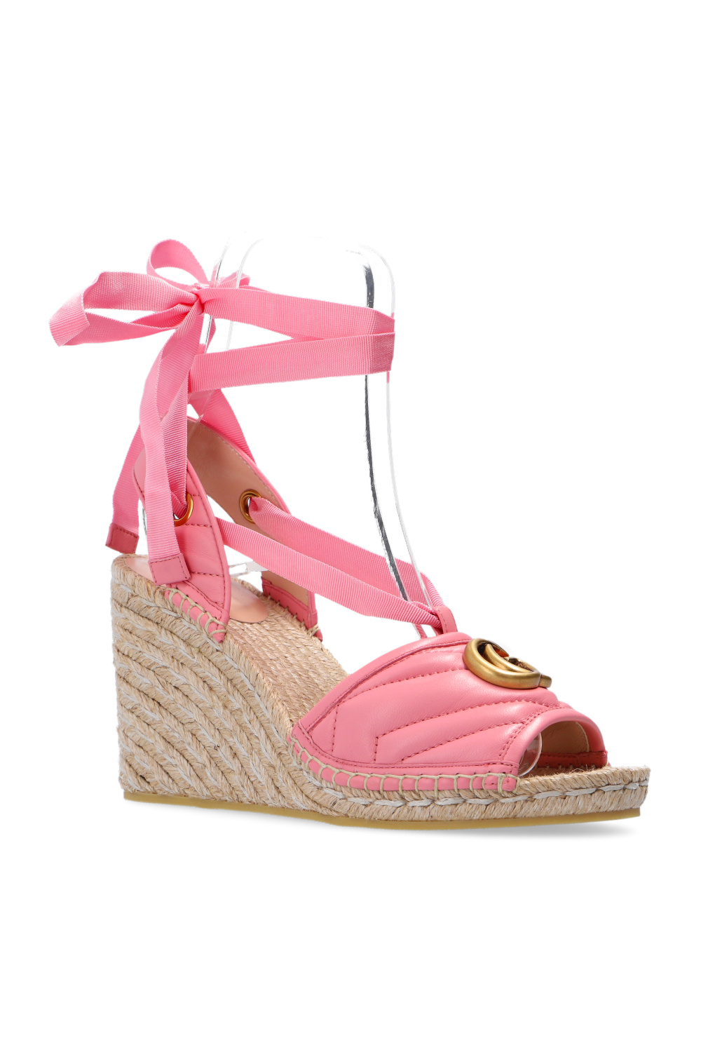 Gucci Theda Bara-print cotton T-shirt - Pink Tied platform espadrilles Gucci  - SchaferandweinerShops GB